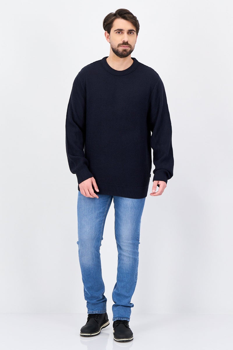 JACK & JONES Men Crew Neck Knitted Sweater, Navy - Image 4